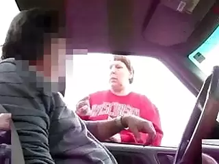 Truck driver flash his dick